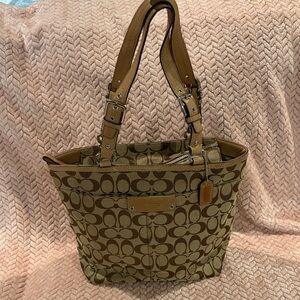 Coach Tan Signature Tote Bag